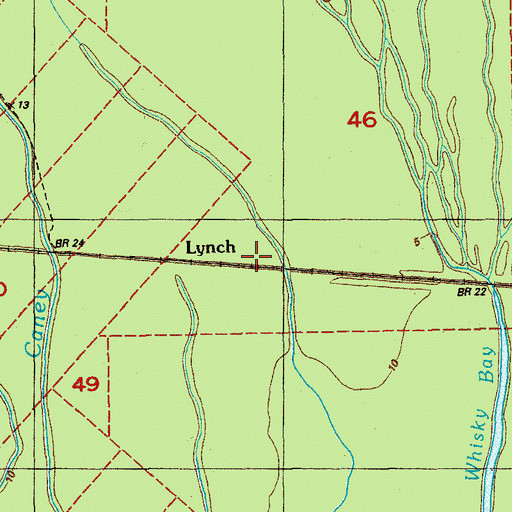 Topographic Map of Lynch, LA