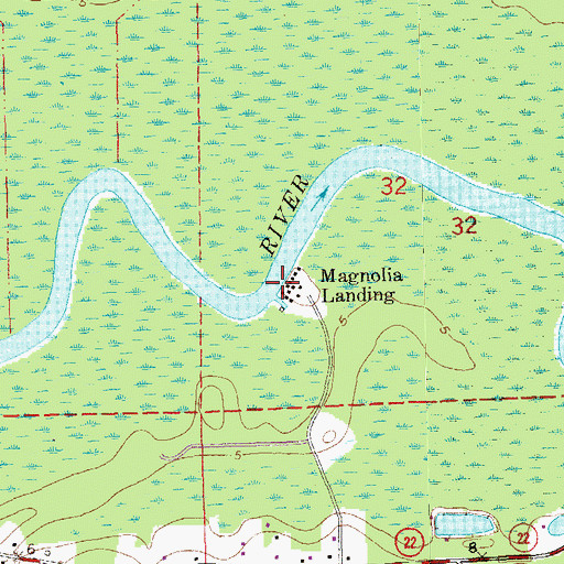 Topographic Map of Magnolia Landing, LA