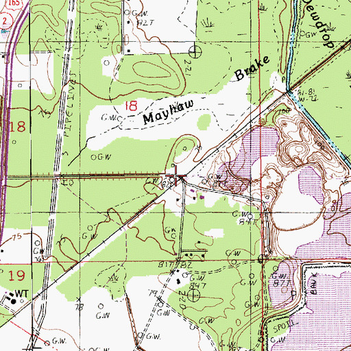 Topographic Map of Marcarco, LA
