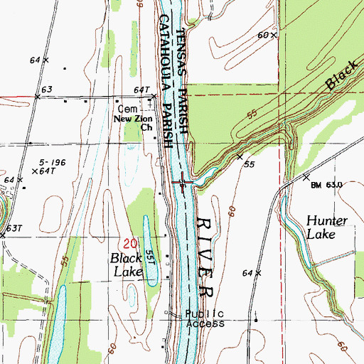 Topographic Map of Martins Landing, LA