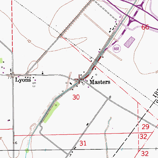 Topographic Map of Masters, LA
