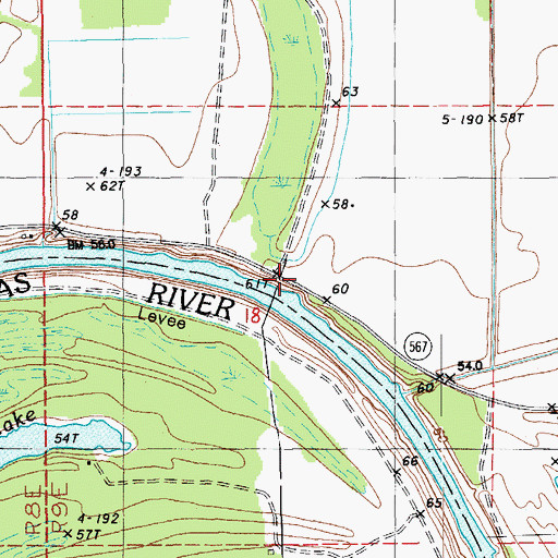 Topographic Map of Mayhew Landing, LA