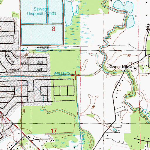 Topographic Map of Millers Canal, LA