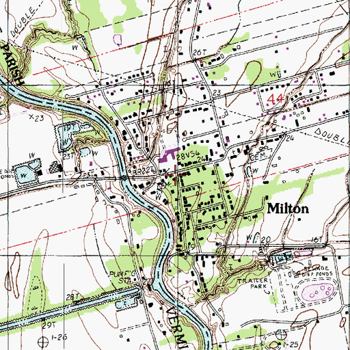 Topographic Map of Milton, LA