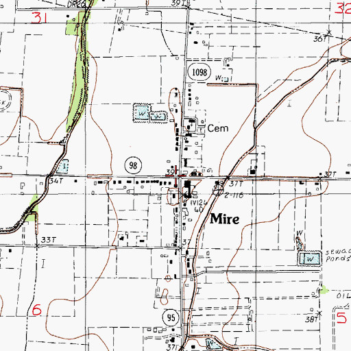 Topographic Map of Mire, LA