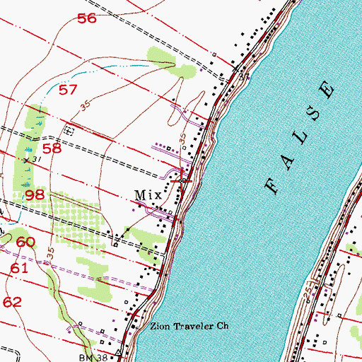 Topographic Map of Mix, LA