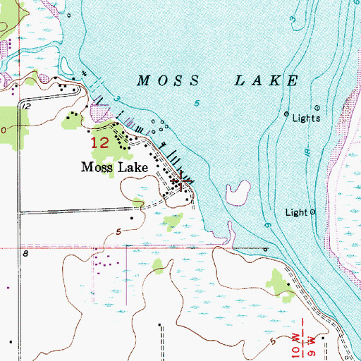 Topographic Map of Moss Lake, LA