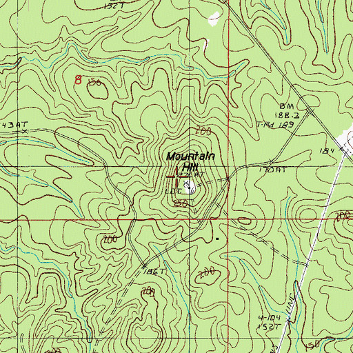 Topographic Map of Mountain Hill, LA