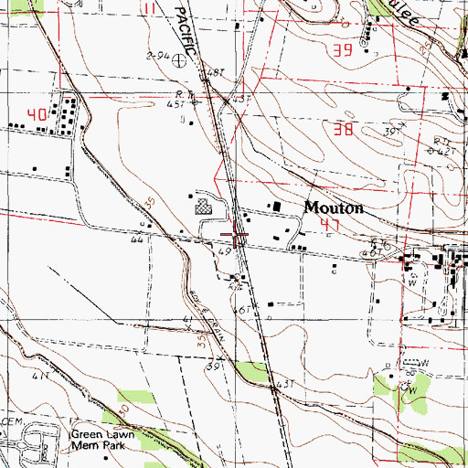 Topographic Map of Mouton, LA