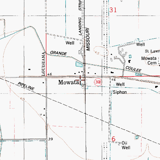 Topographic Map of Mowata, LA