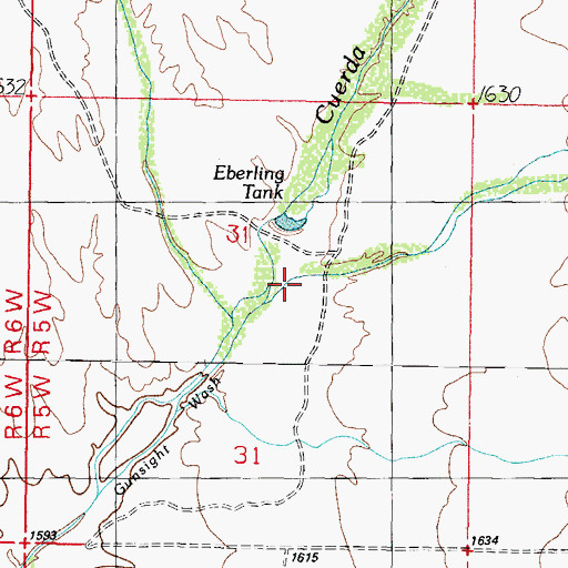 Topographic Map of Gunsight Wash, AZ