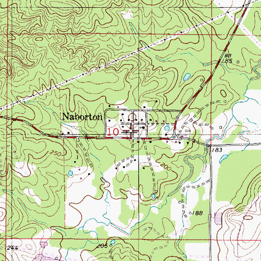 Topographic Map of Naborton, LA