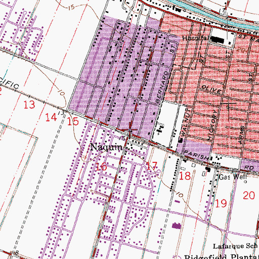 Topographic Map of Naquin, LA