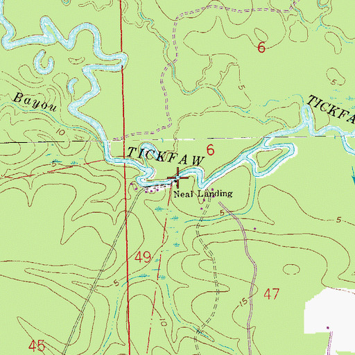 Topographic Map of Neal Landing, LA