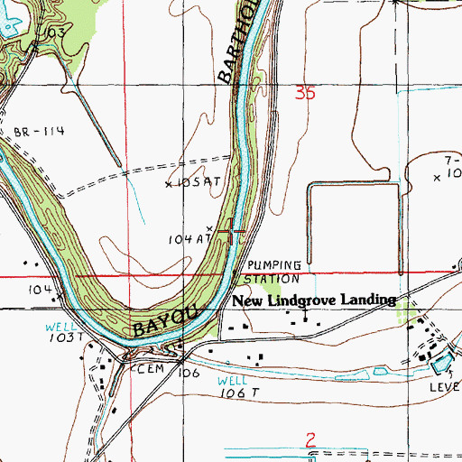 Topographic Map of New Landgrove Landing, LA