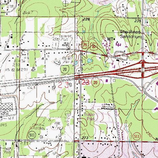 Topographic Map of Nichols (historical), LA