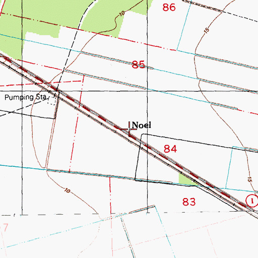 Topographic Map of Noel, LA