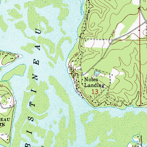 Topographic Map of Noles Landing, LA