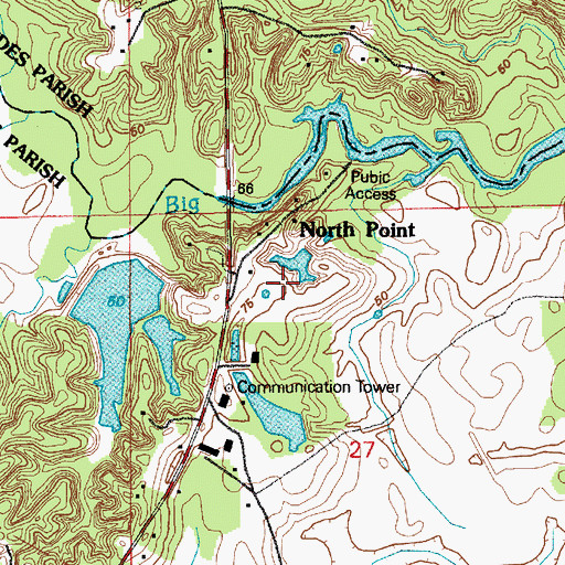 Topographic Map of North Point, LA