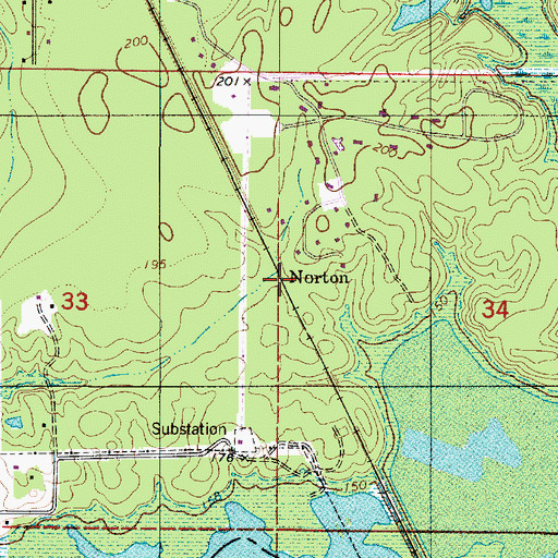 Topographic Map of Norton, LA