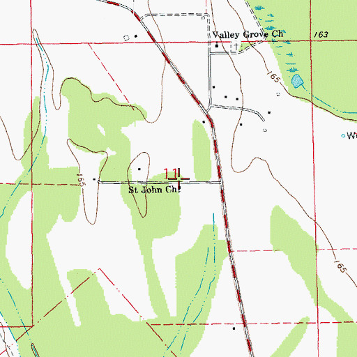 Topographic Map of Saint John Church, AR