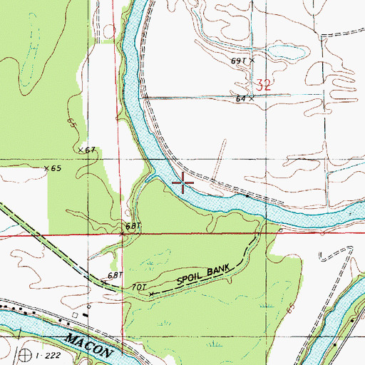 Topographic Map of Oakwood Landing, LA