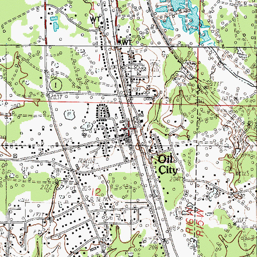 Topographic Map of Oil City, LA