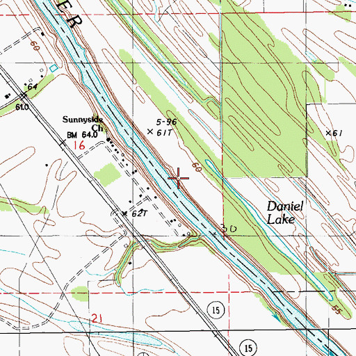 Topographic Map of Olympic Landing, LA