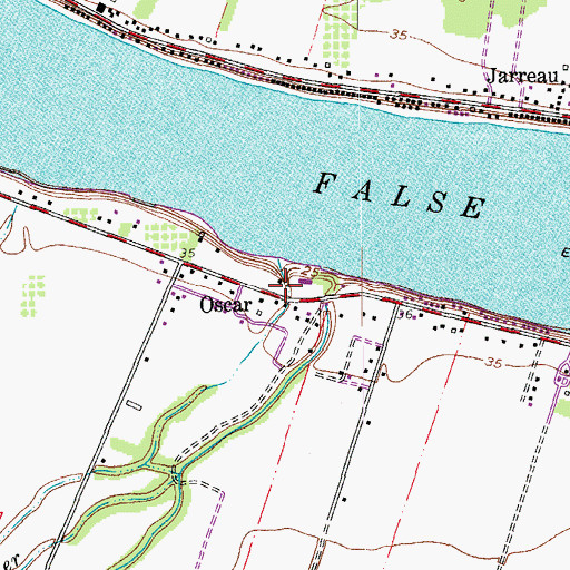 Topographic Map of Oscar, LA