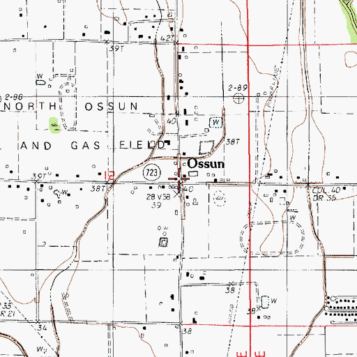 Topographic Map of Ossun, LA