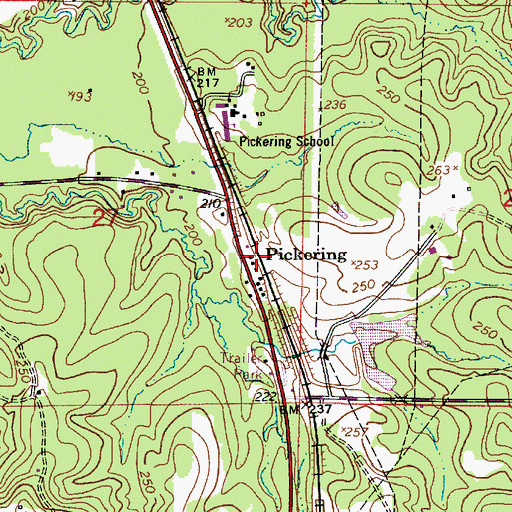 Topographic Map of Pickering, LA