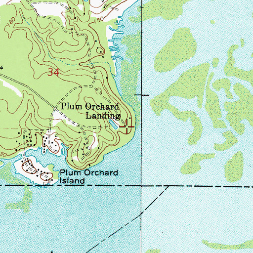 Topographic Map of Plum Orchard Landing, LA