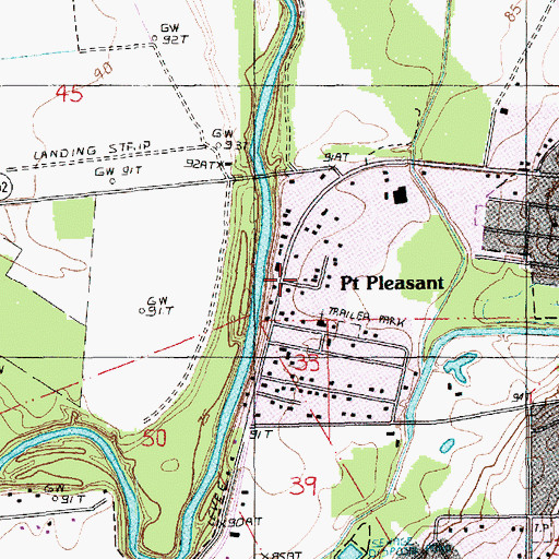 Topographic Map of Point Pleasant, LA