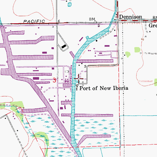 Topographic Map of Port of Iberia, LA