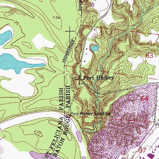 Topographic Map of Port Hickey, LA