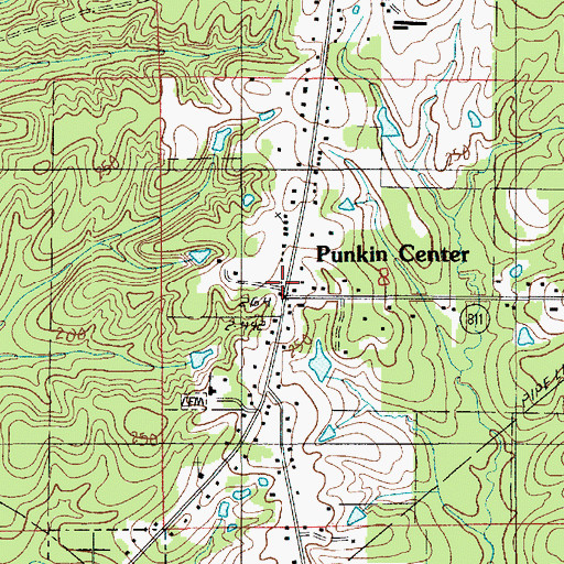 Topographic Map of Punkin Center, LA
