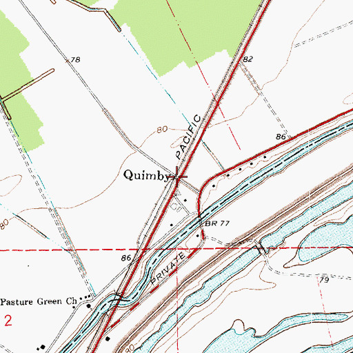 Topographic Map of Quimby, LA