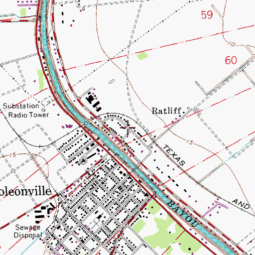 Topographic Map of Ratliff, LA