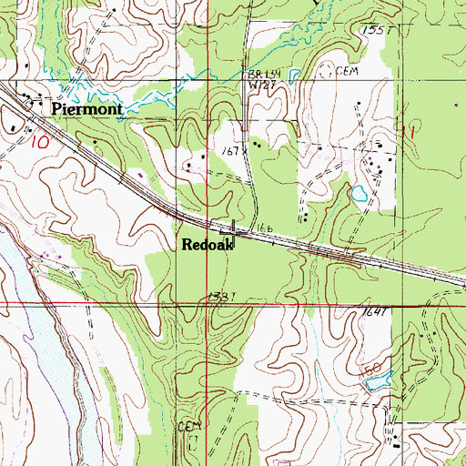 Topographic Map of Redoak, LA