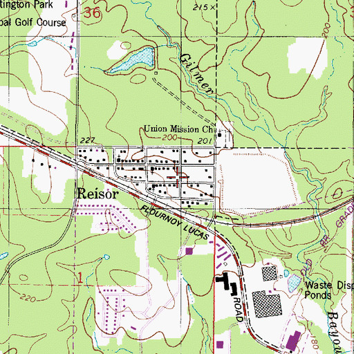 Topographic Map of Reisor, LA