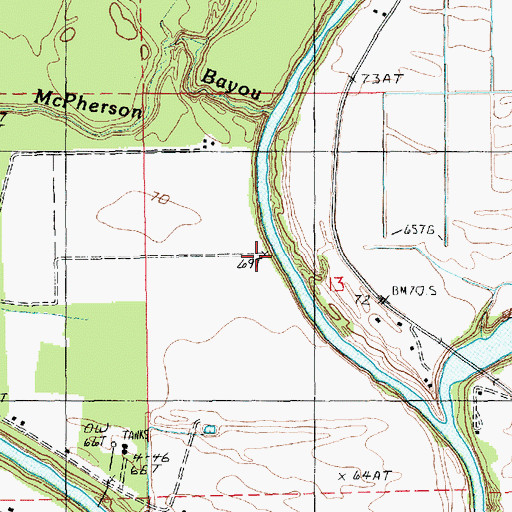 Topographic Map of Remolina Landing, LA