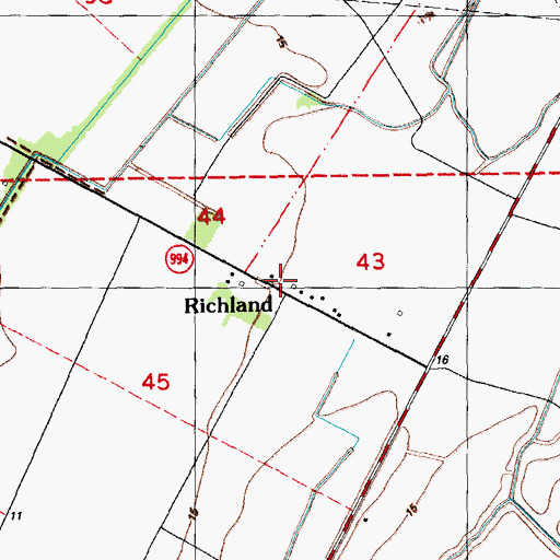 Topographic Map of Richland, LA