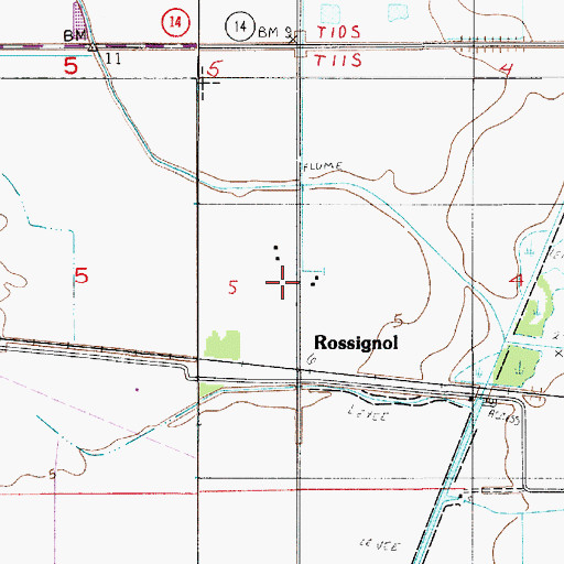 Topographic Map of Rossignol, LA