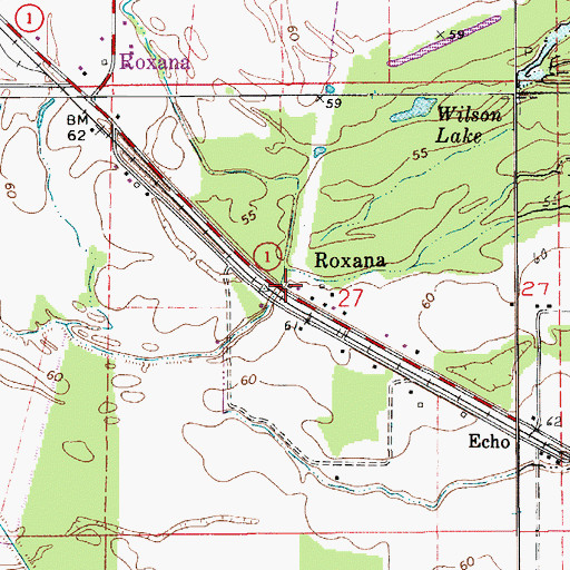 Topographic Map of Roxana, LA