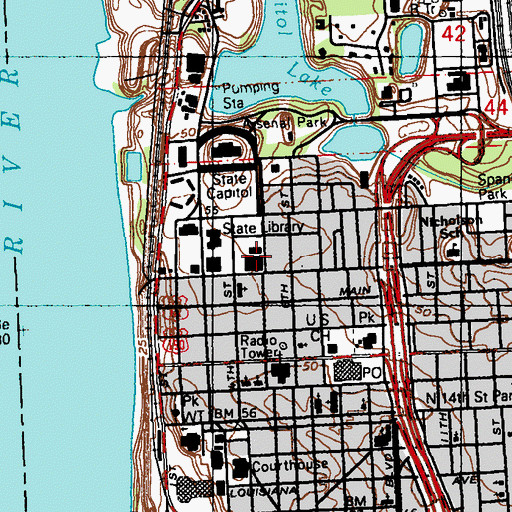 Topographic Map of Saint Joseph School (historical), LA
