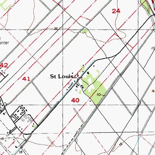 Topographic Map of Saint Louis, LA