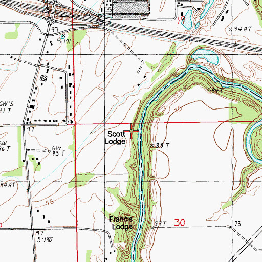Topographic Map of Scott Landing, LA