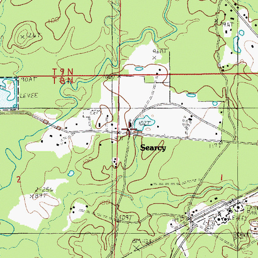 Topographic Map of Searcy, LA