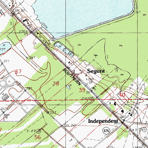 Topographic Map of Segura, LA