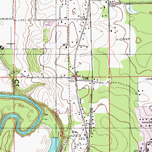 Topographic Map of Sheltons, LA
